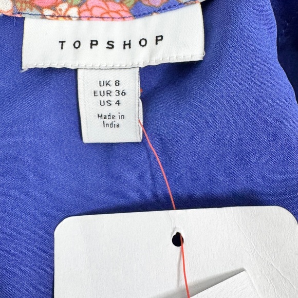 ASOS TopShop Size Small / 4 Blue Pink Floral Feminine Wrap Skirt NEW Summer - Picture 2 of 5